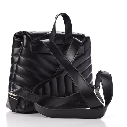 Saint Laurent Calfskin Y Quilted Monogram Small Loulou Backpack Black 3 of 10