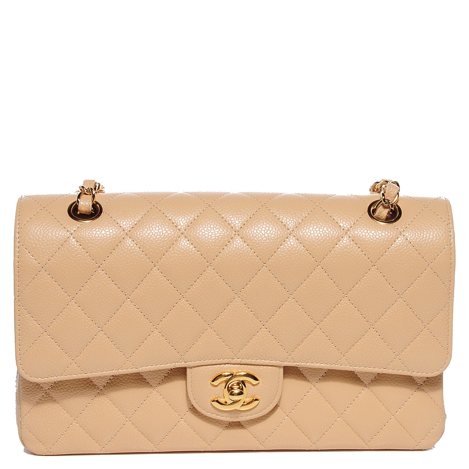 Chanel Caviar Quilted Medium Double Flap Beige Clair 1 of 9