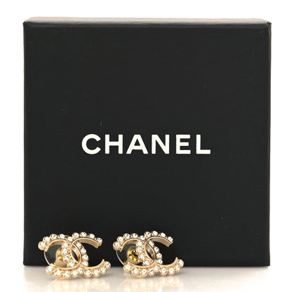 Chanel Crystal CC Earrings Gold 5 of 5
