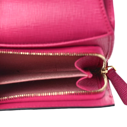 Fendi Vitello Elite Zucca Compact Wallet Tobacco Pink 6 of 8