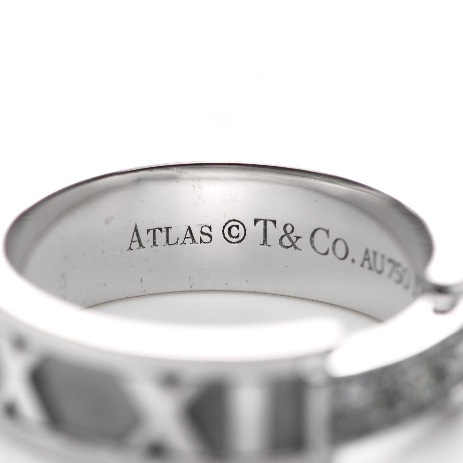 Tiffany 18K White Gold Diamond Atlas Ring 49 5 4 of 7