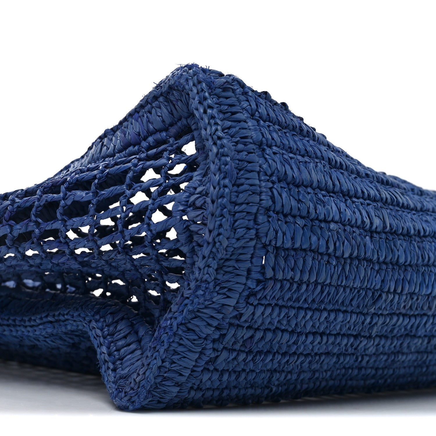 Chloe Raffia Summer Banana East West Tote Ashes Blue 8 of 9