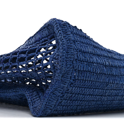 Chloe Raffia Summer Banana East West Tote Ashes Blue 8 of 9