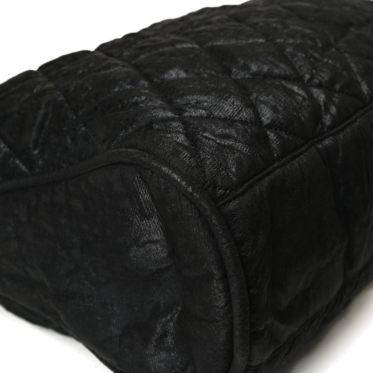 Crinkled Coated Canvas Le Marais Hobo Black