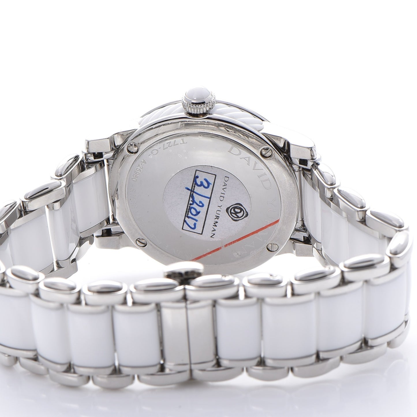 Stainless Steel Ceramic Diamond Bezel 34mm Classic Quartz Watch White