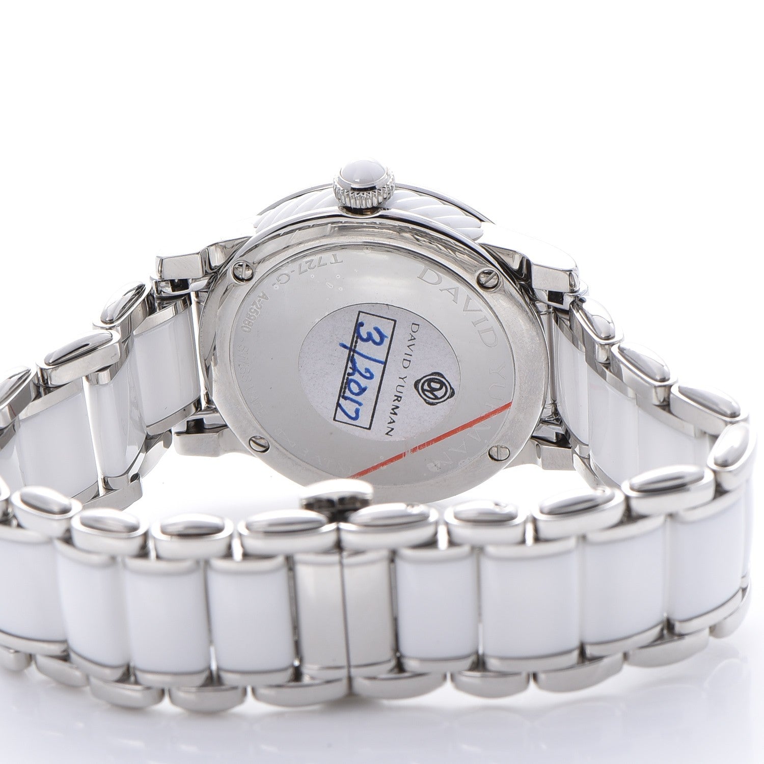 David Yurman Stainless Steel Ceramic Diamond Bezel 34mm Classic Quartz Watch White 6 of 11
