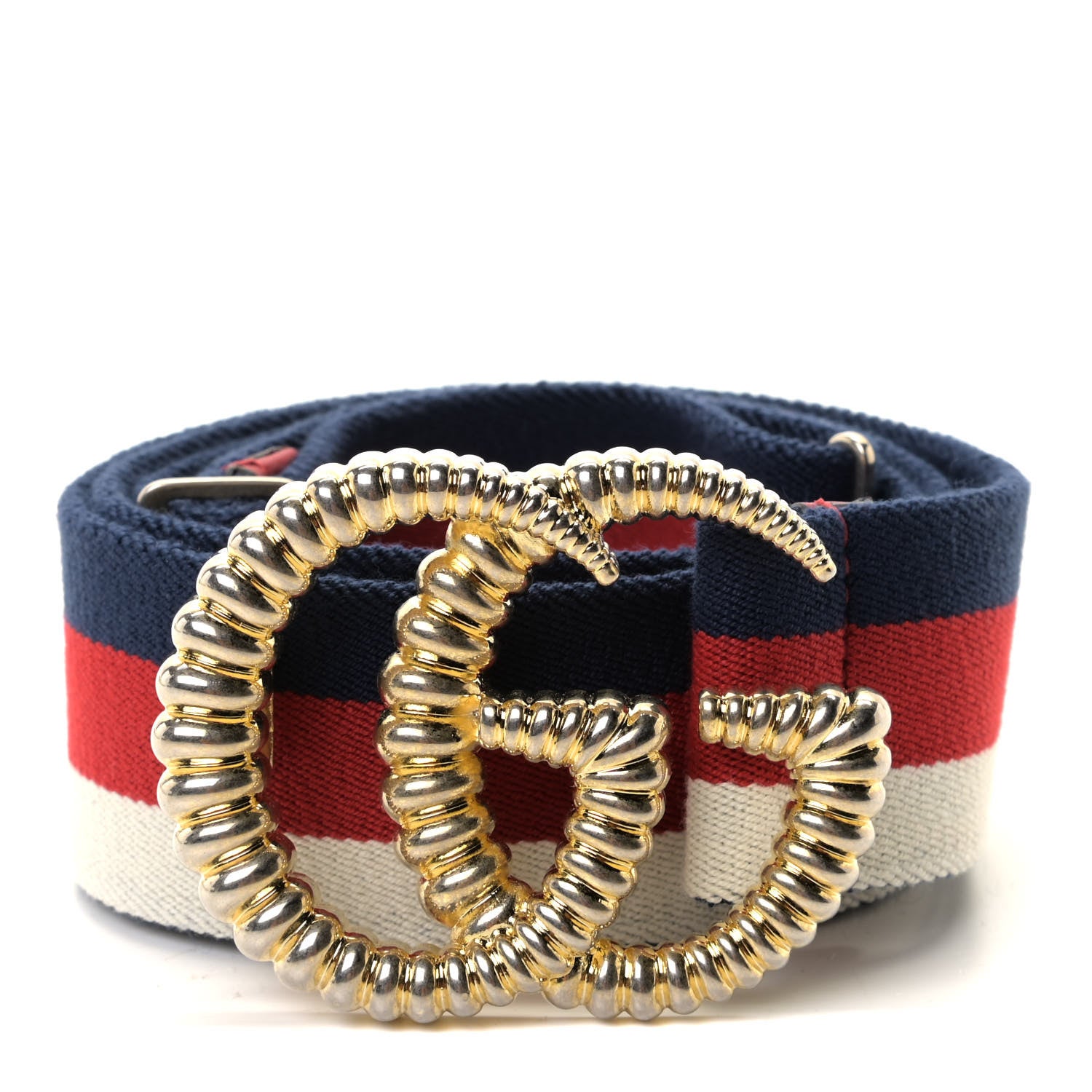 Gucci Canvas Torchon Double G Sylvie Web Belt 90 36 Red White Blue 1 of 4