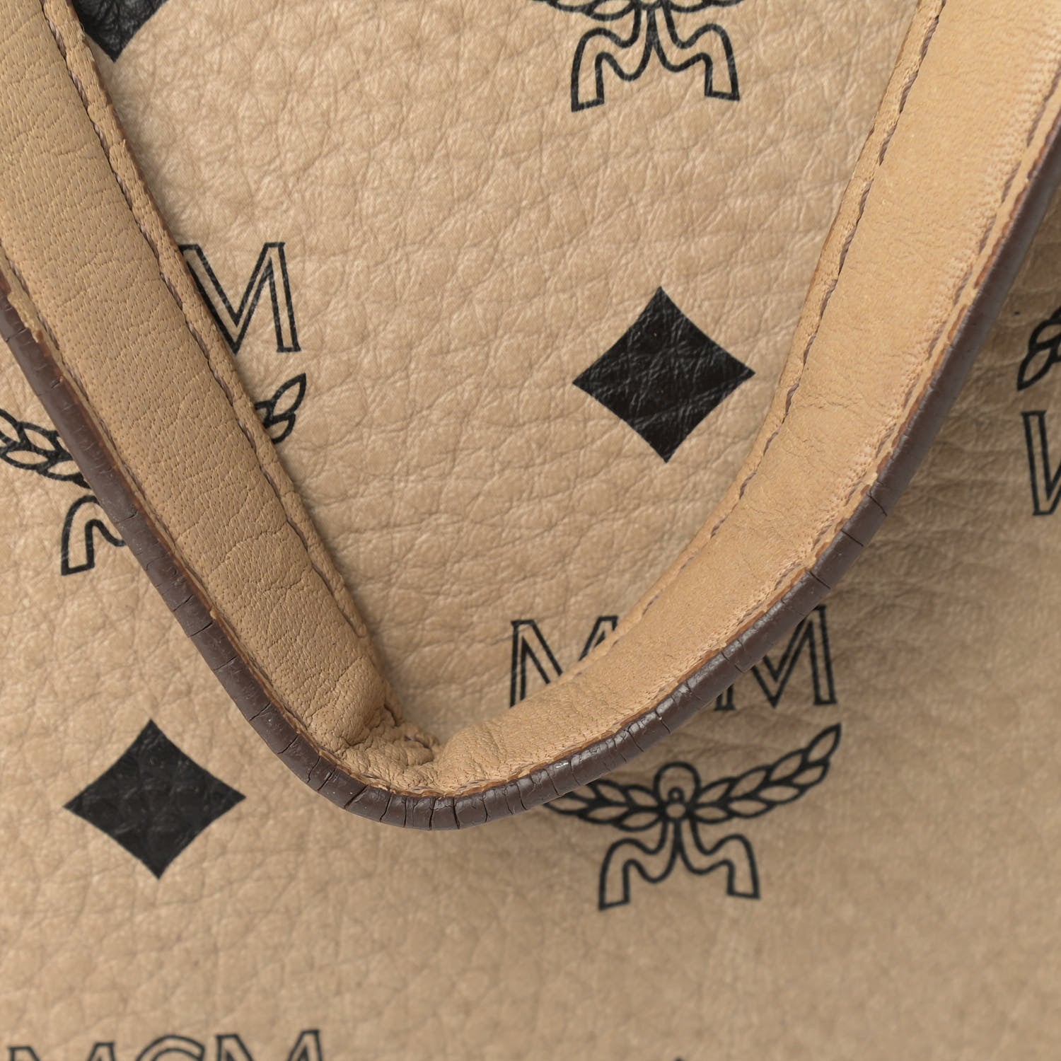 MCM Visetos Striped Tote Beige 12 of 20