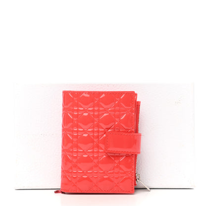 Christian Dior Patent Cannage Lady Dior Wallet Coral 7 of 7