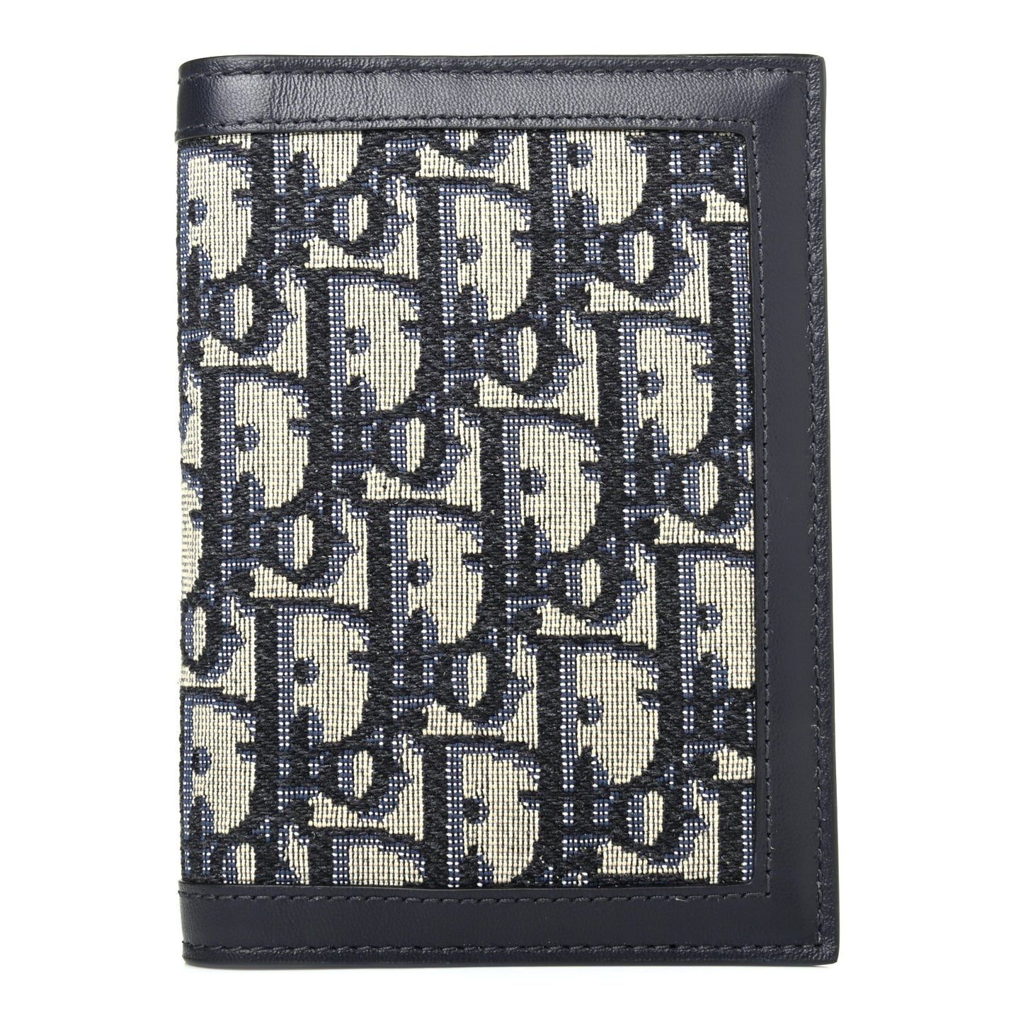 Calfskin Oblique Passport Holder Blue
