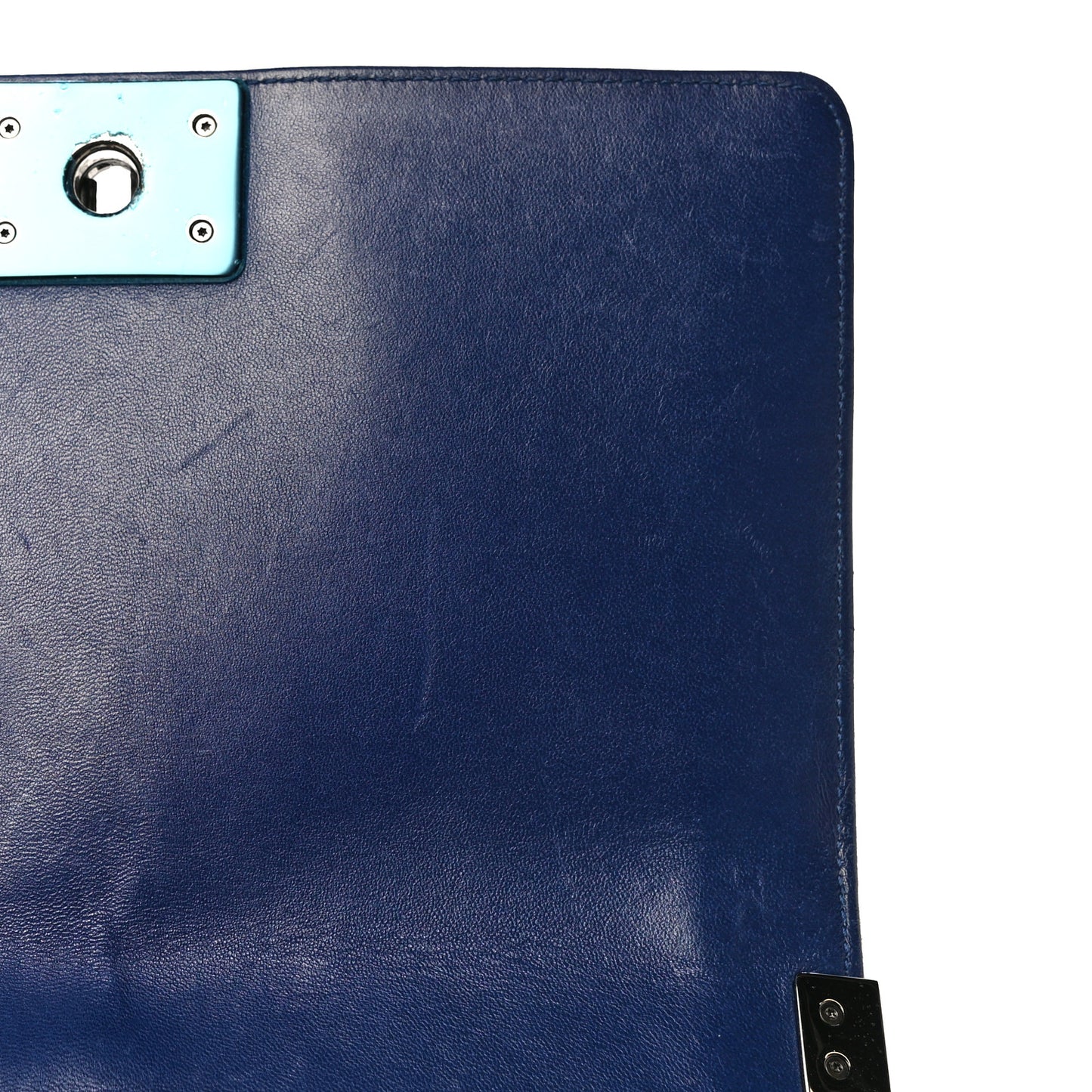 Velvet Quilted Medium Boy Flap Blue