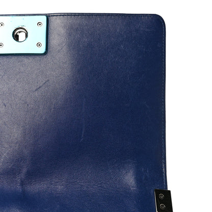 Chanel Velvet Quilted Medium Boy Flap Blue 15 of 16