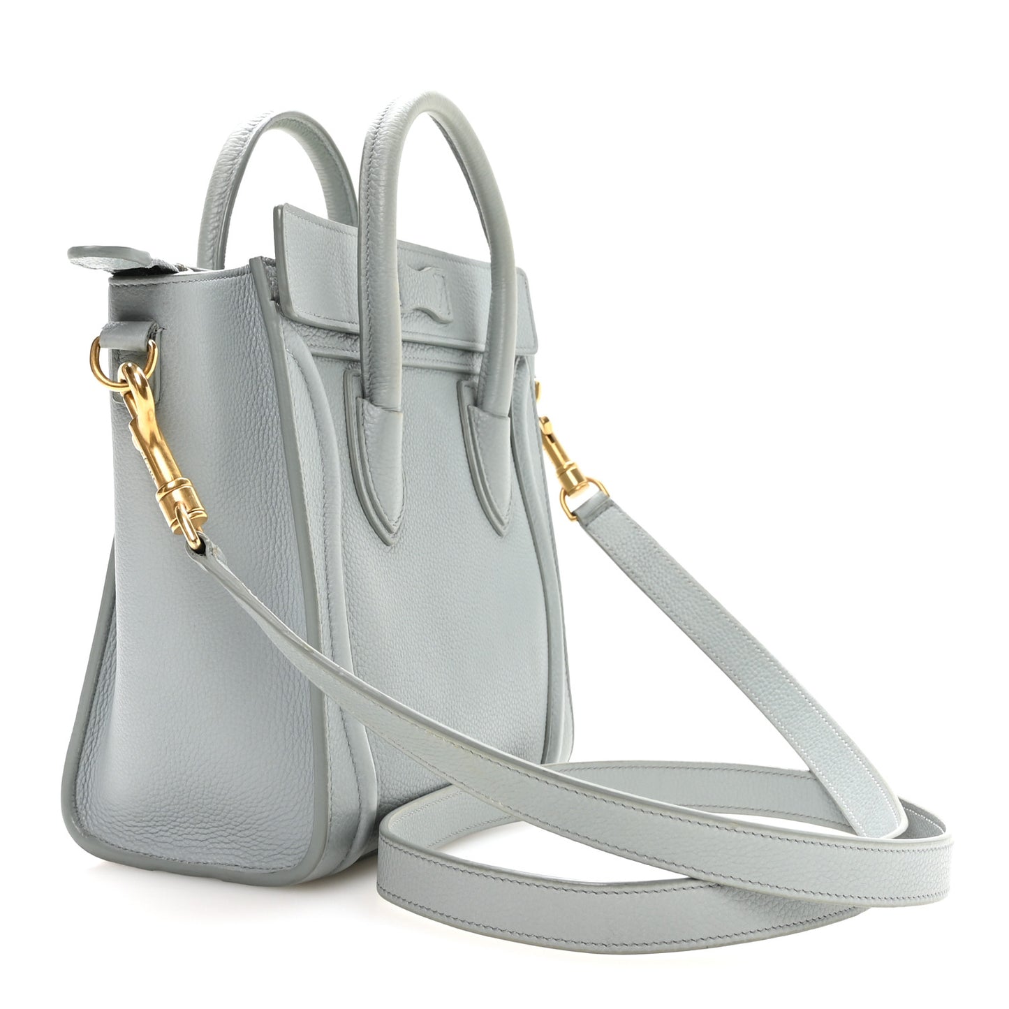 Drummed Calfskin Nano Luggage Almond