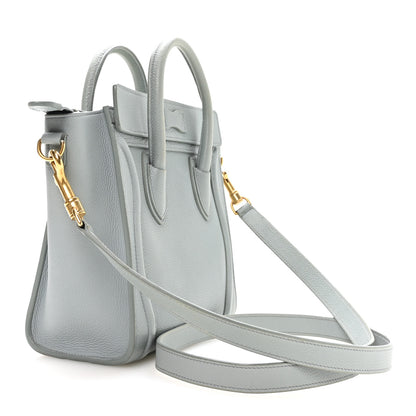 Celine Drummed Calfskin Nano Luggage Almond 3 of 10