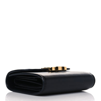 Celine Shiny Smooth Lambskin Small Triomphe Wallet Black 4 of 9