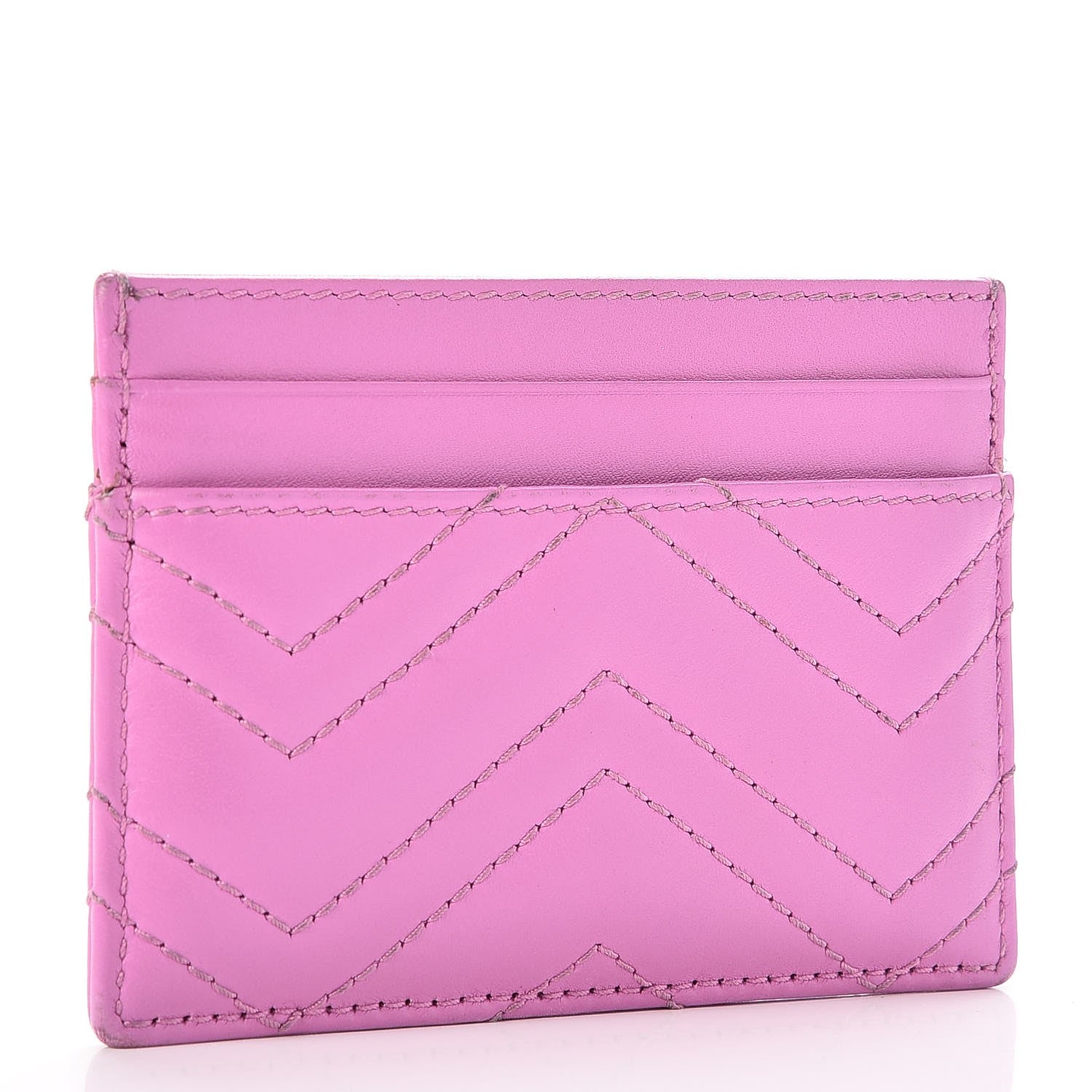 Gucci Calfskin Matelasse GG Marmont Card Holder Candy Mousse 3 of 7