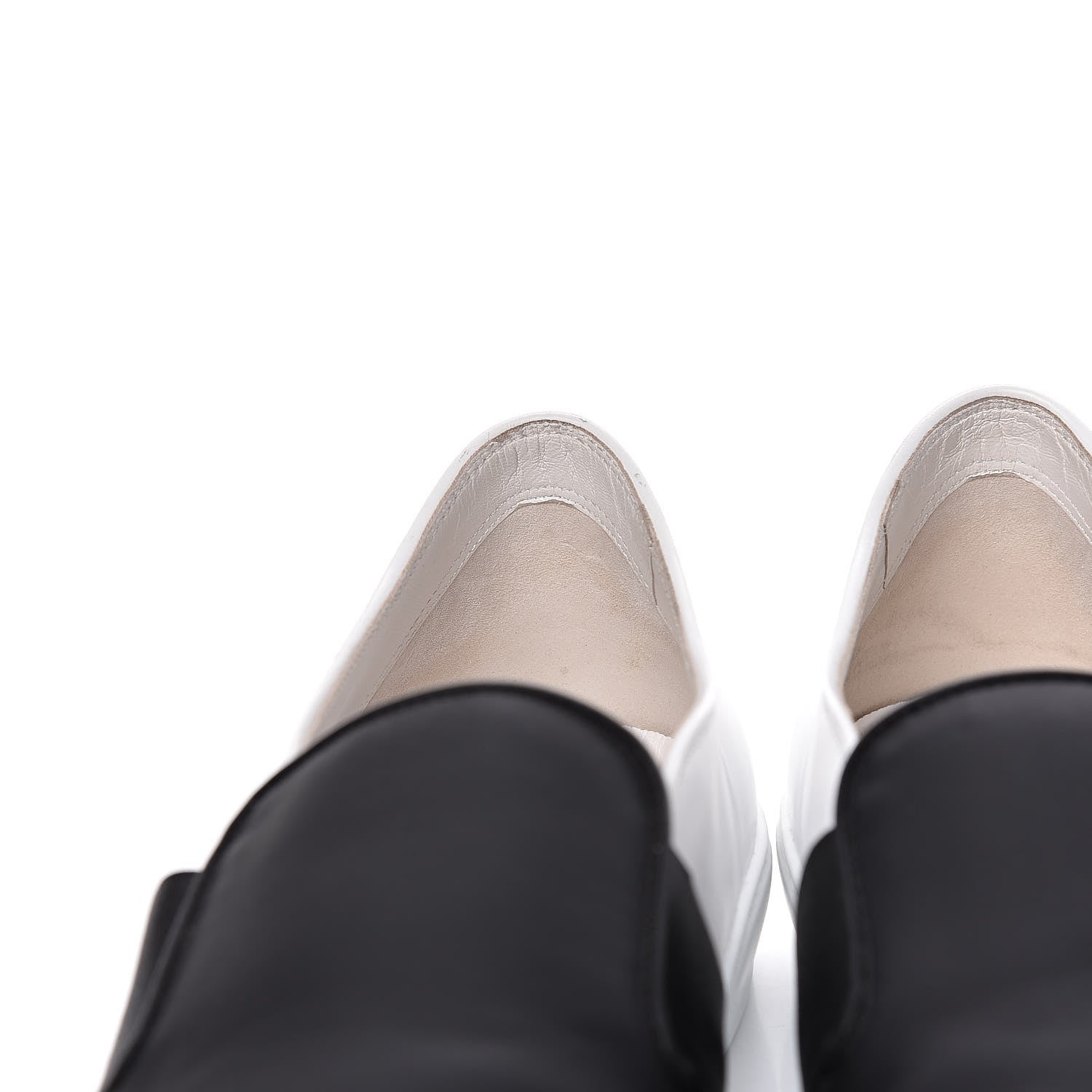 Chanel Calfskin Slip On Sneakers 45 White Black 12 of 16
