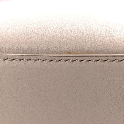 Fendi Vitello Dolce Fox Goat Bi-Color Sad Eyes Mirror Charm Petite 2Jours Tote Grigio Polvere Black 13 of 13