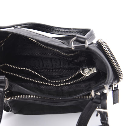 Prada Tessuto Nylon Soft Calf Tote Black 5 of 11
