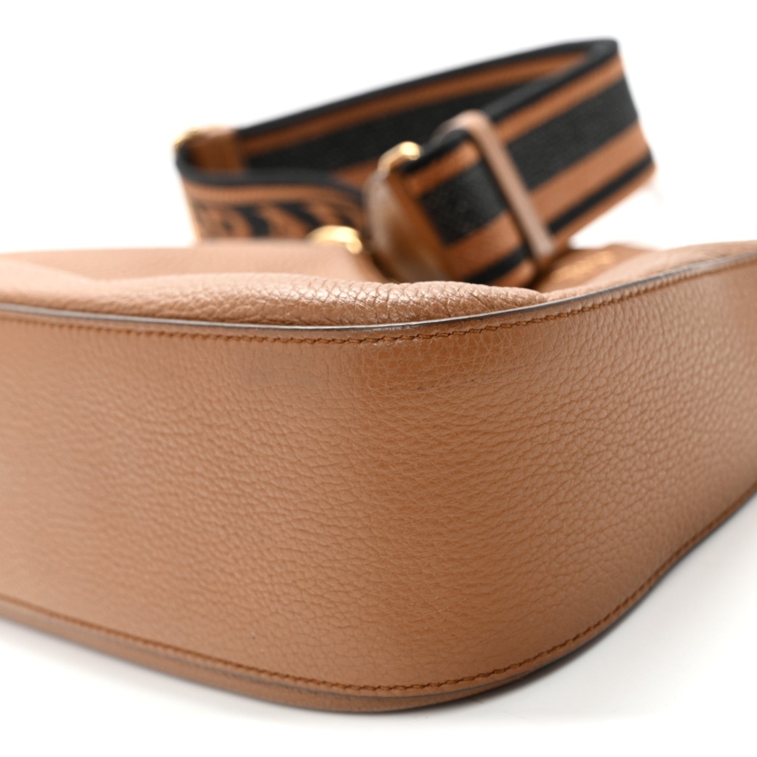 Prada Vitello Daino Soft Zippered Hobo Shoulder Bag Caramel 9 of 9