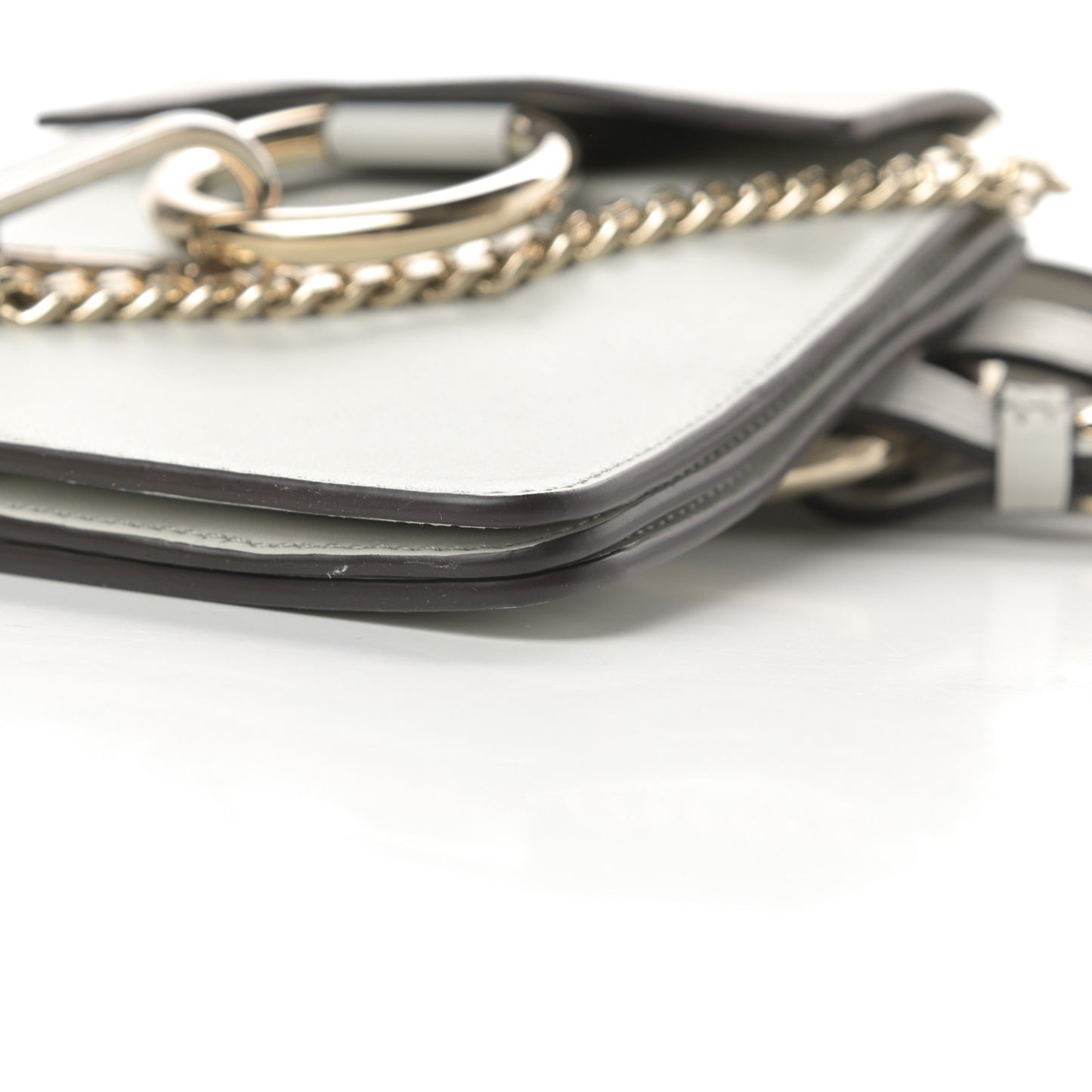 Suede Calfskin Mini Faye Bracelet Bag Airy Grey