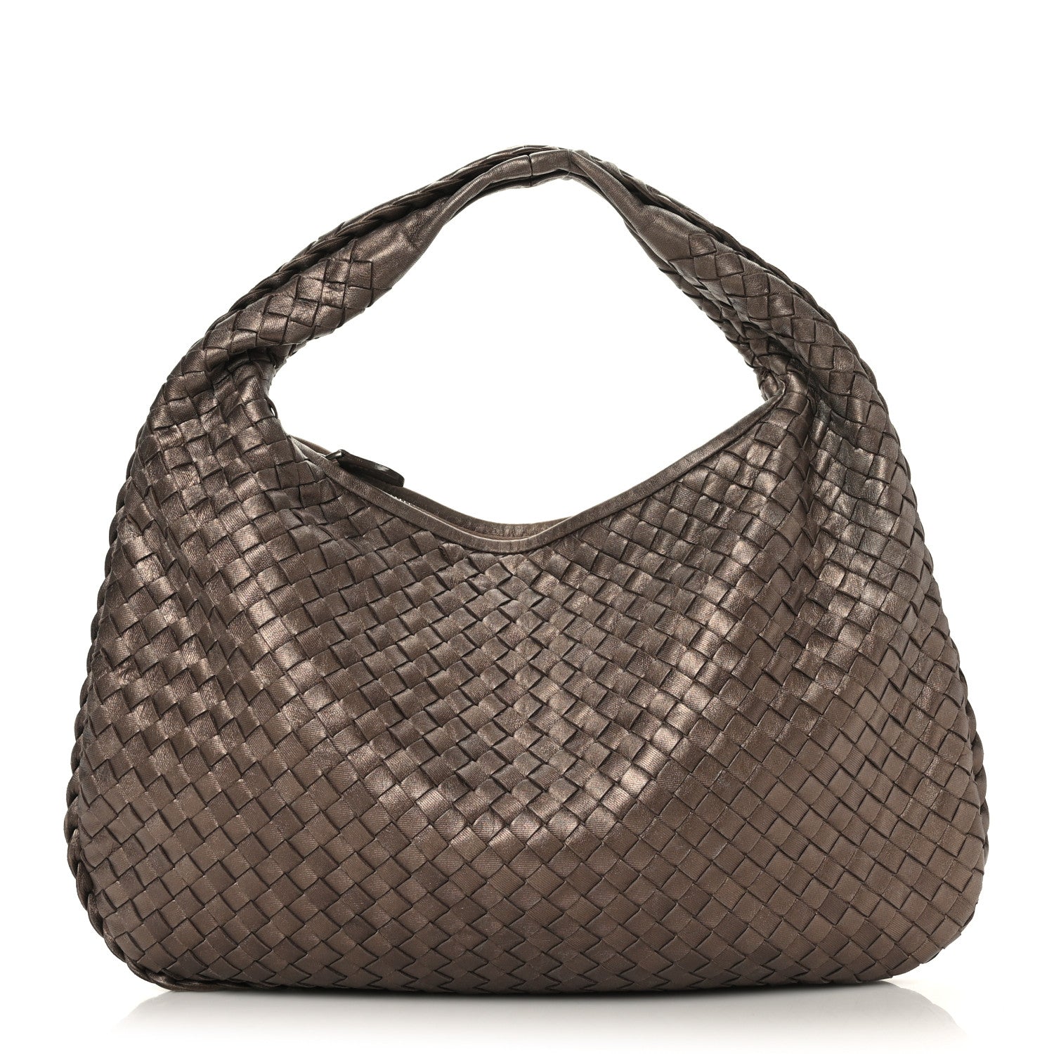 Bottega Veneta Metallic Nappa Intrecciato Medium Veneta Hobo Copper 1 of 8