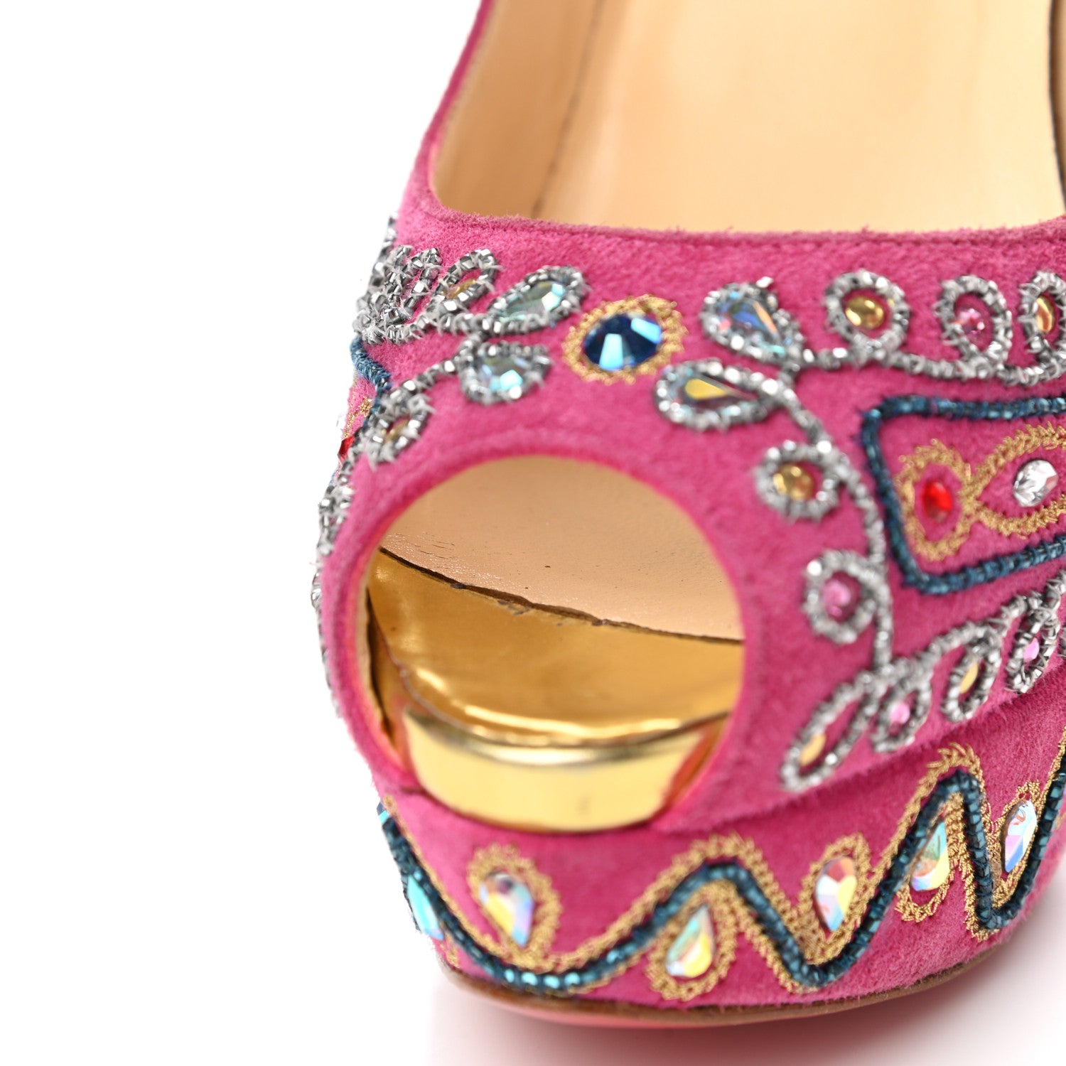 Christian Louboutin Crystal Suede Bollywoody 150 Pumps 40 Hot Pink 9 of 12