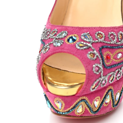 Christian Louboutin Crystal Suede Bollywoody 150 Pumps 40 Hot Pink 9 of 12