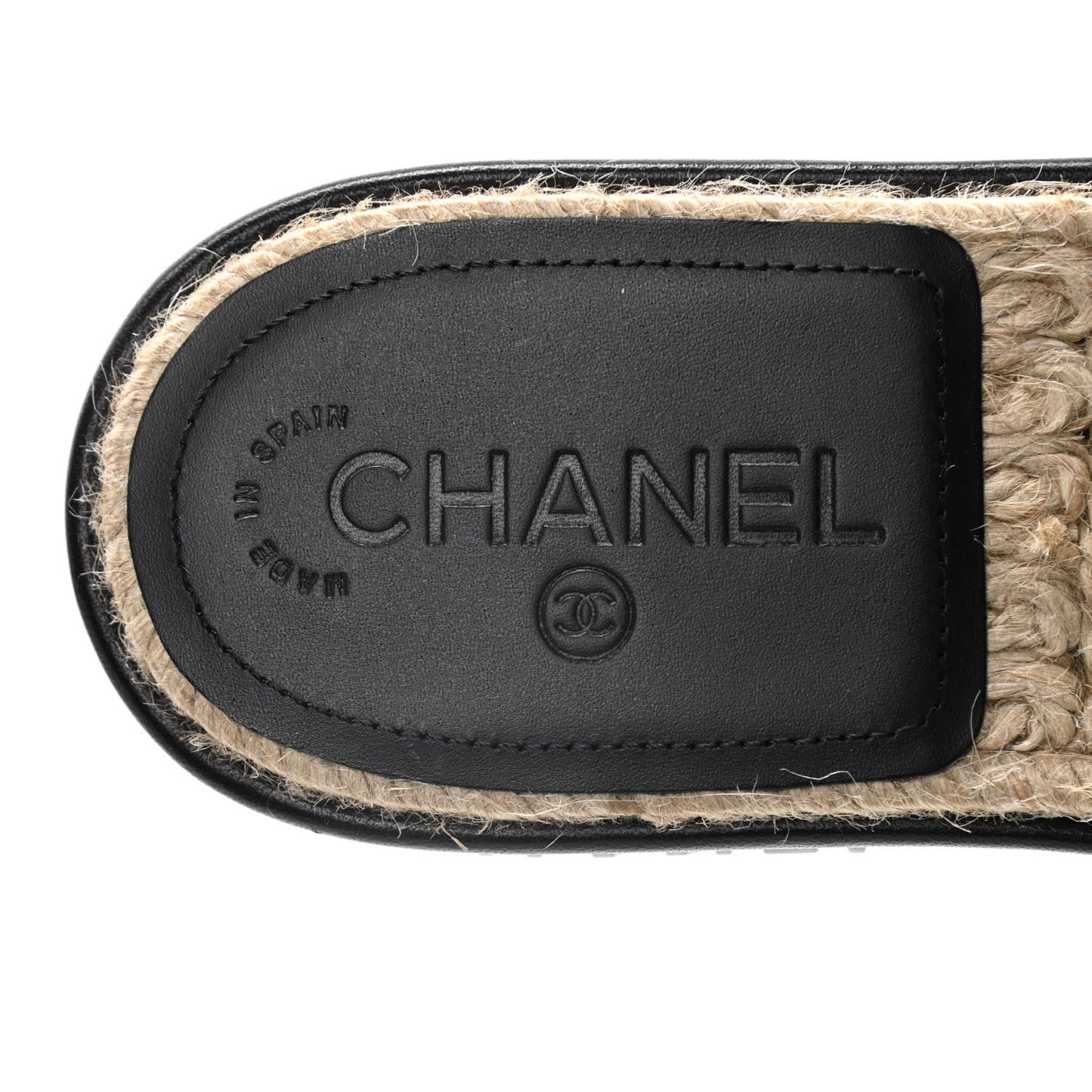 Lambskin Quilted CC Espadrille Slip On Sandals 39 Black