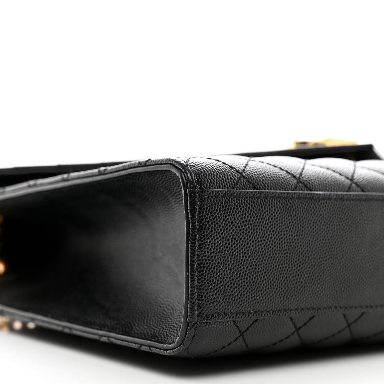Saint Laurent Grain De Poudre Textured Mixed Matelasse Large Triquilt Monogram Satchel Black 8 of 11