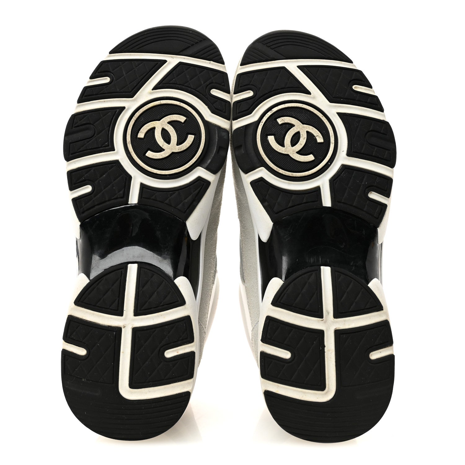Chanel Calfskin Fabric Sneakers 36 White Silver Fluo Pink 1820945