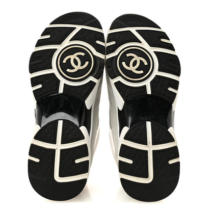 Chanel Calfskin Fabric Sneakers 36 White Silver Fluo Pink 6 of 14