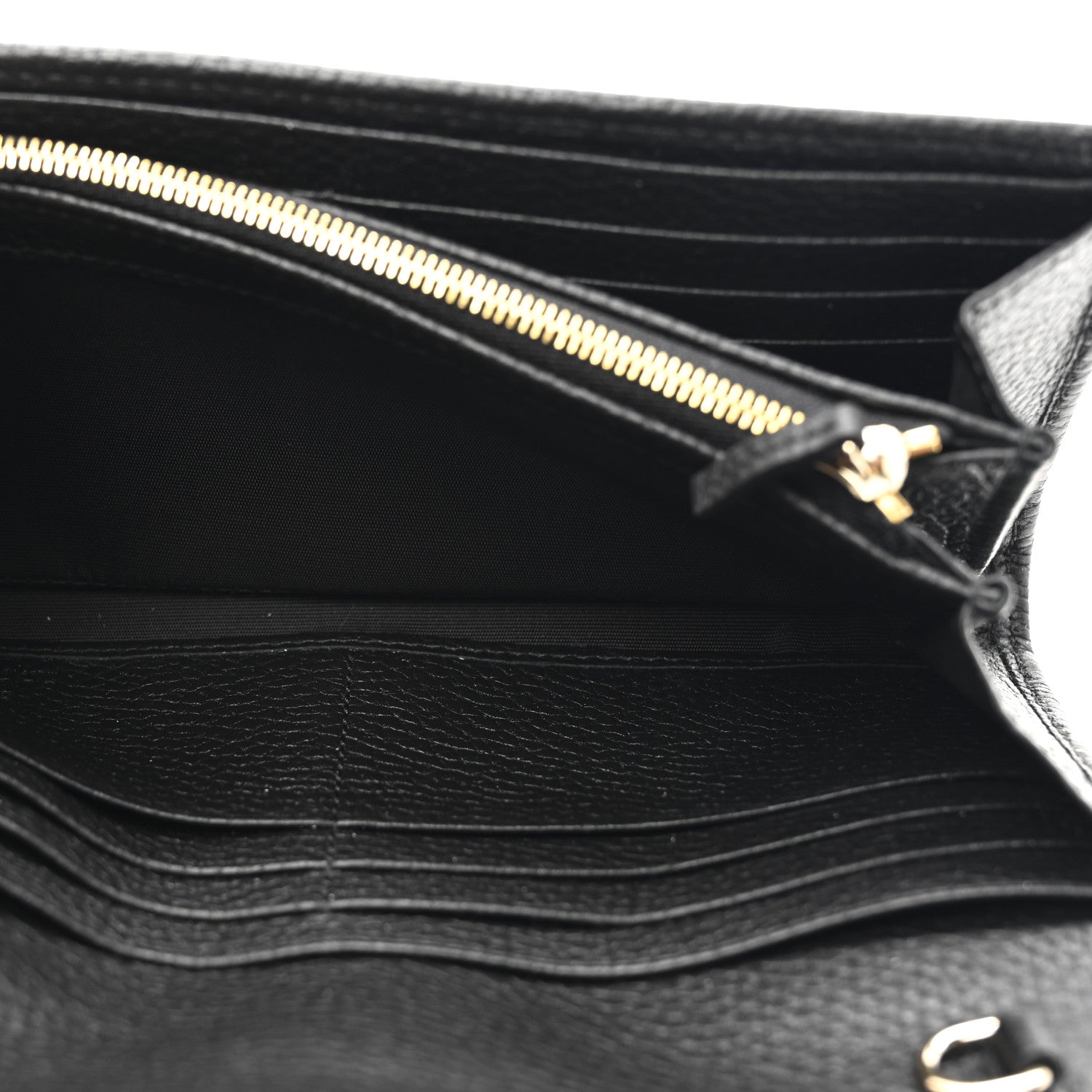 Gucci Pebbled Calfskin Jackie 1961 Chain Wallet Black Black 6 of 11