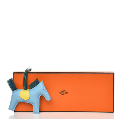 Hermes Milo Lambskin Horsehair Grigri Rodeo Horse Bag Charm PM Celeste Lime Malachite Orange Poppy Vert Fonce 4 of 4