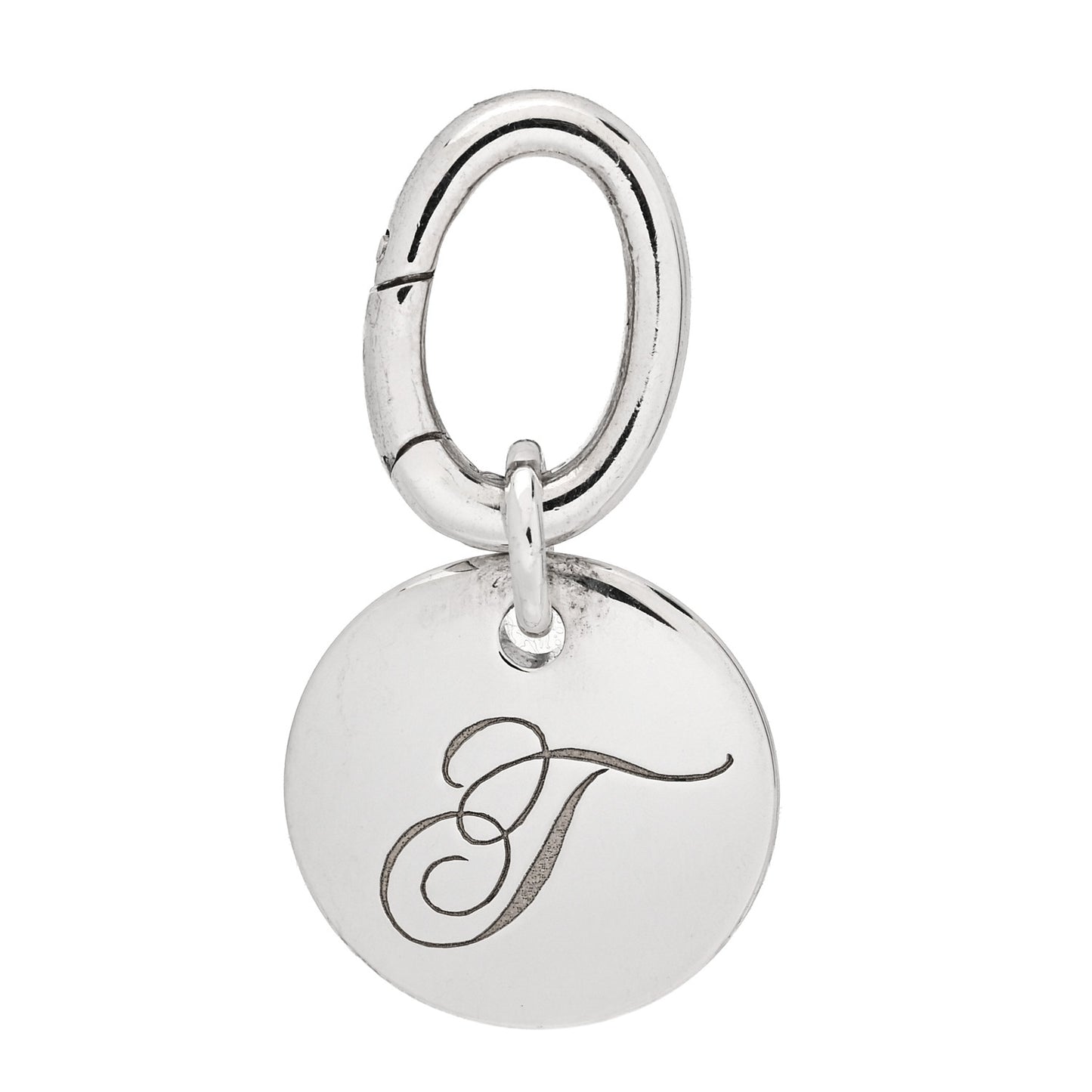 Sterling Silver Letter T Disc Charm