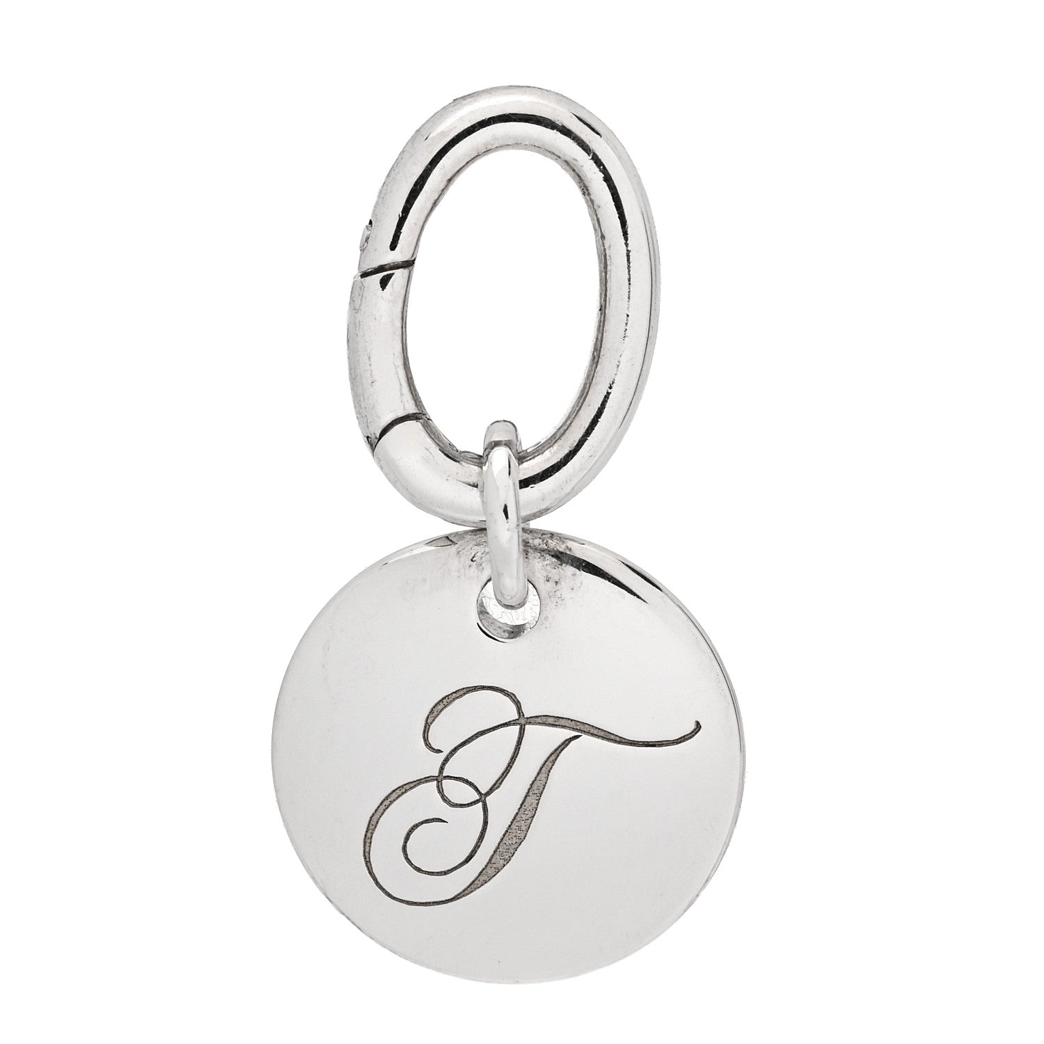 Tiffany Sterling Silver Letter T Disc Charm 1 of 4