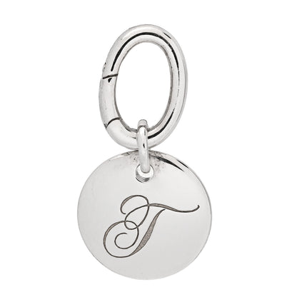 Tiffany Sterling Silver Letter T Disc Charm 1 of 4