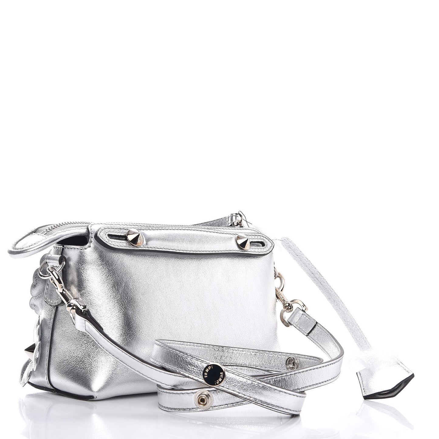 Vitello Catalan Mirror Flowerland Mini By The Way Boston Bag Argento