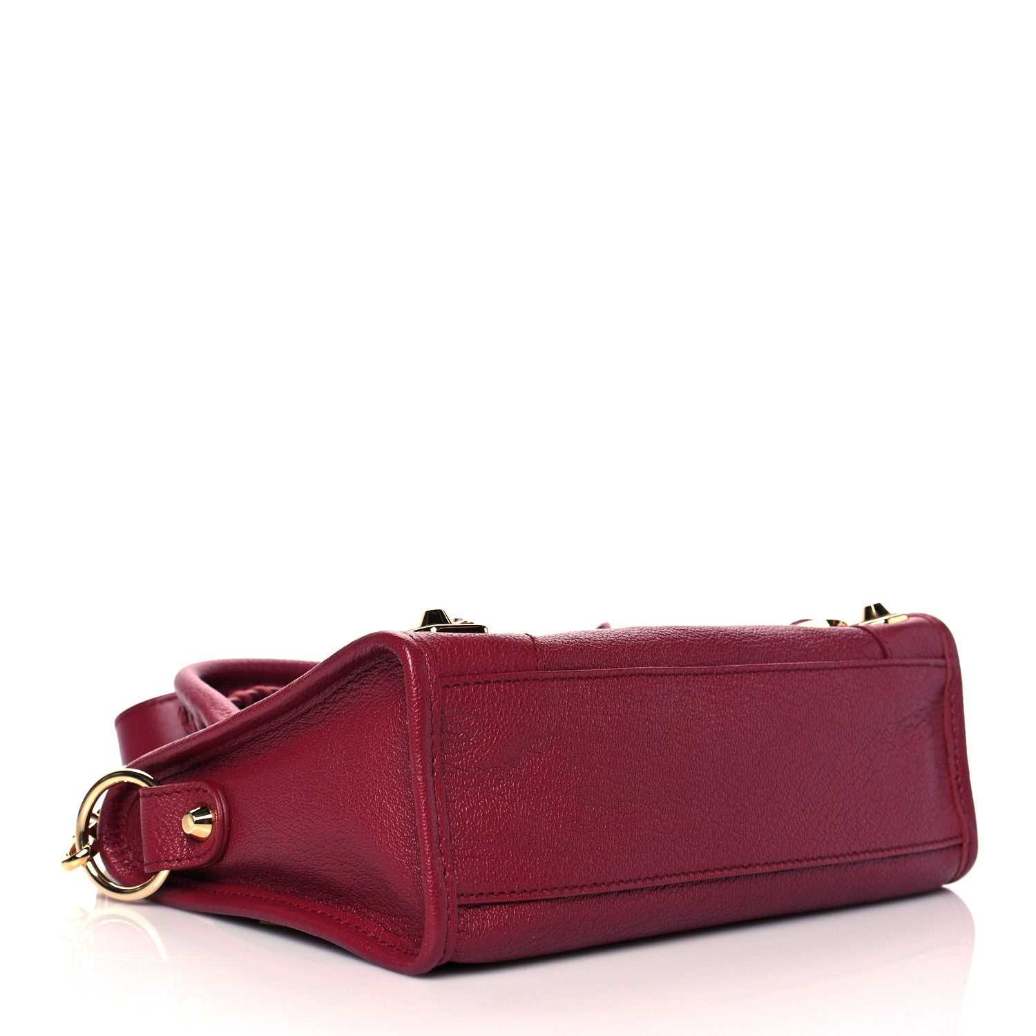 Balenciaga Chevre Gold Metallic Edge Hardware Mini City Rouge Grenat 4 of 10