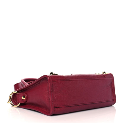 Balenciaga Chevre Gold Metallic Edge Hardware Mini City Rouge Grenat 4 of 10