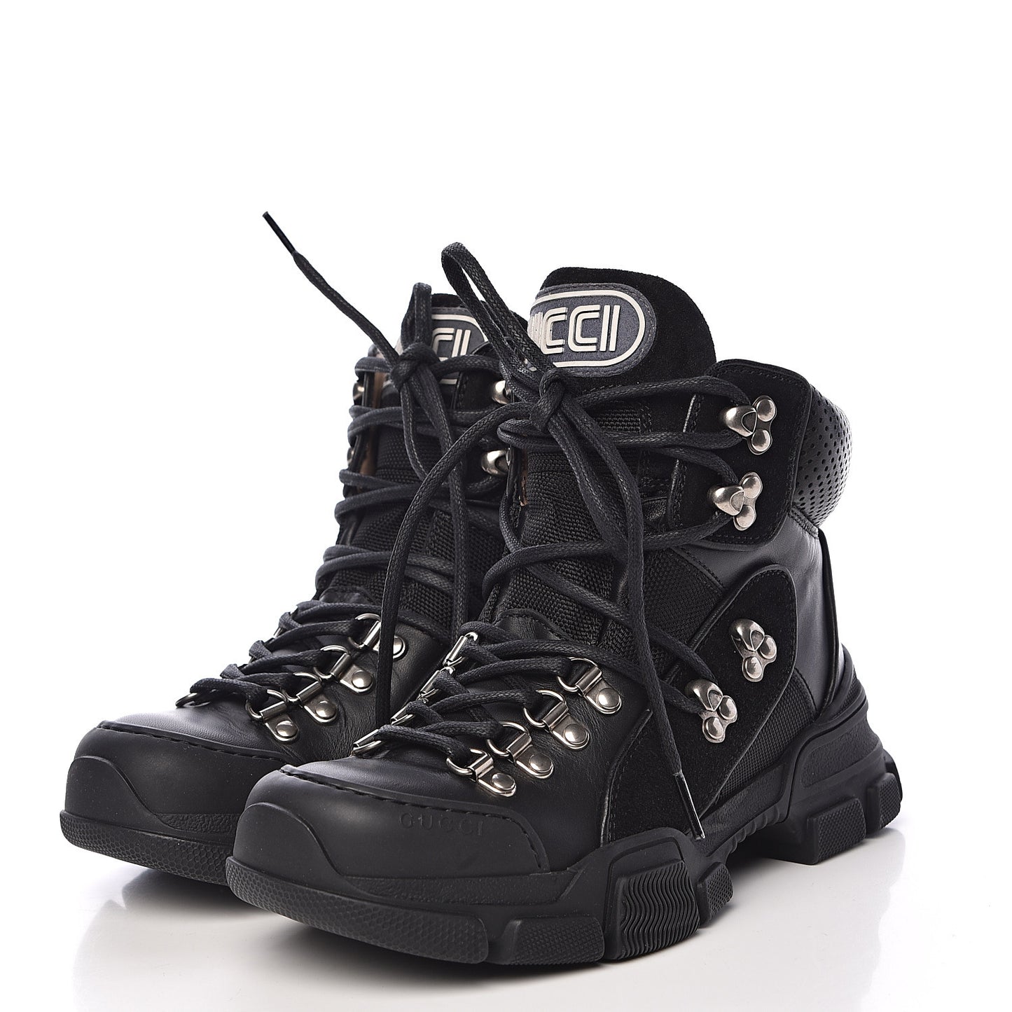 X SEGA Calfskin Suede Technical Canvas Womens Flashtrek High-Top Sneakers 36.5 Black