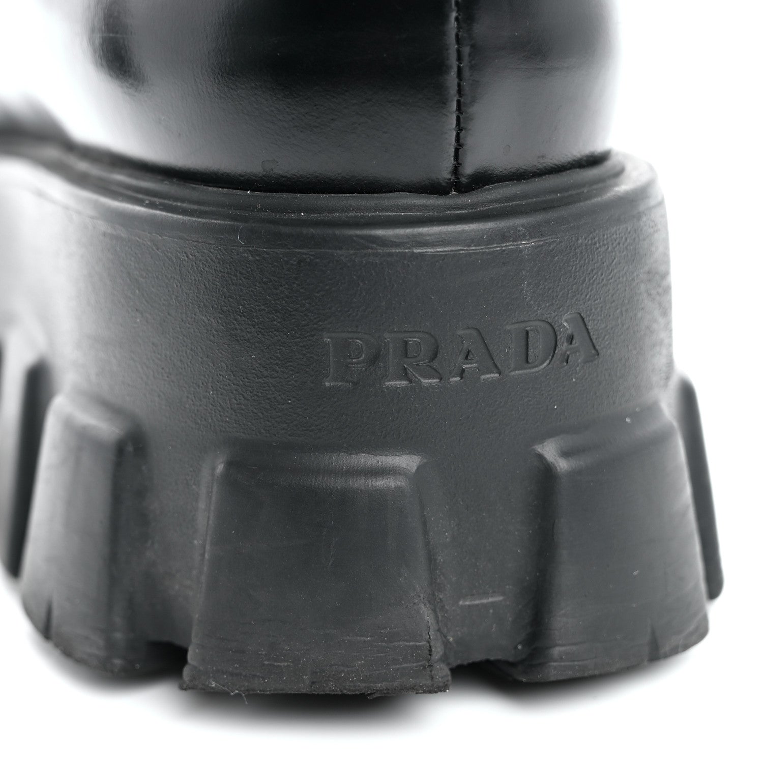 Prada Spazzolato Rois Monolith 55mm Derby Loafers 37.5 Black 11 of 13