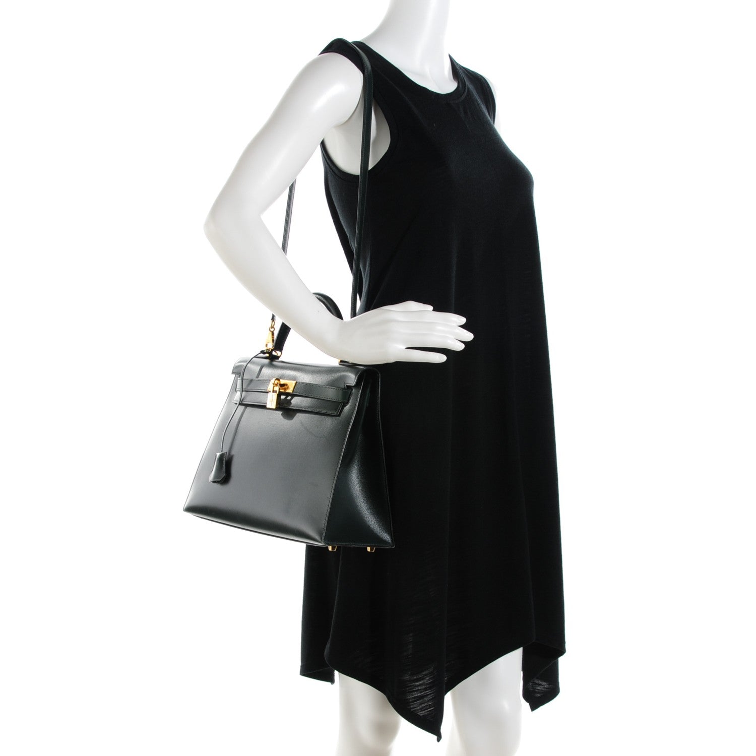 Hermes Box Kelly Sellier 32 Vert Fonce 2 of 28