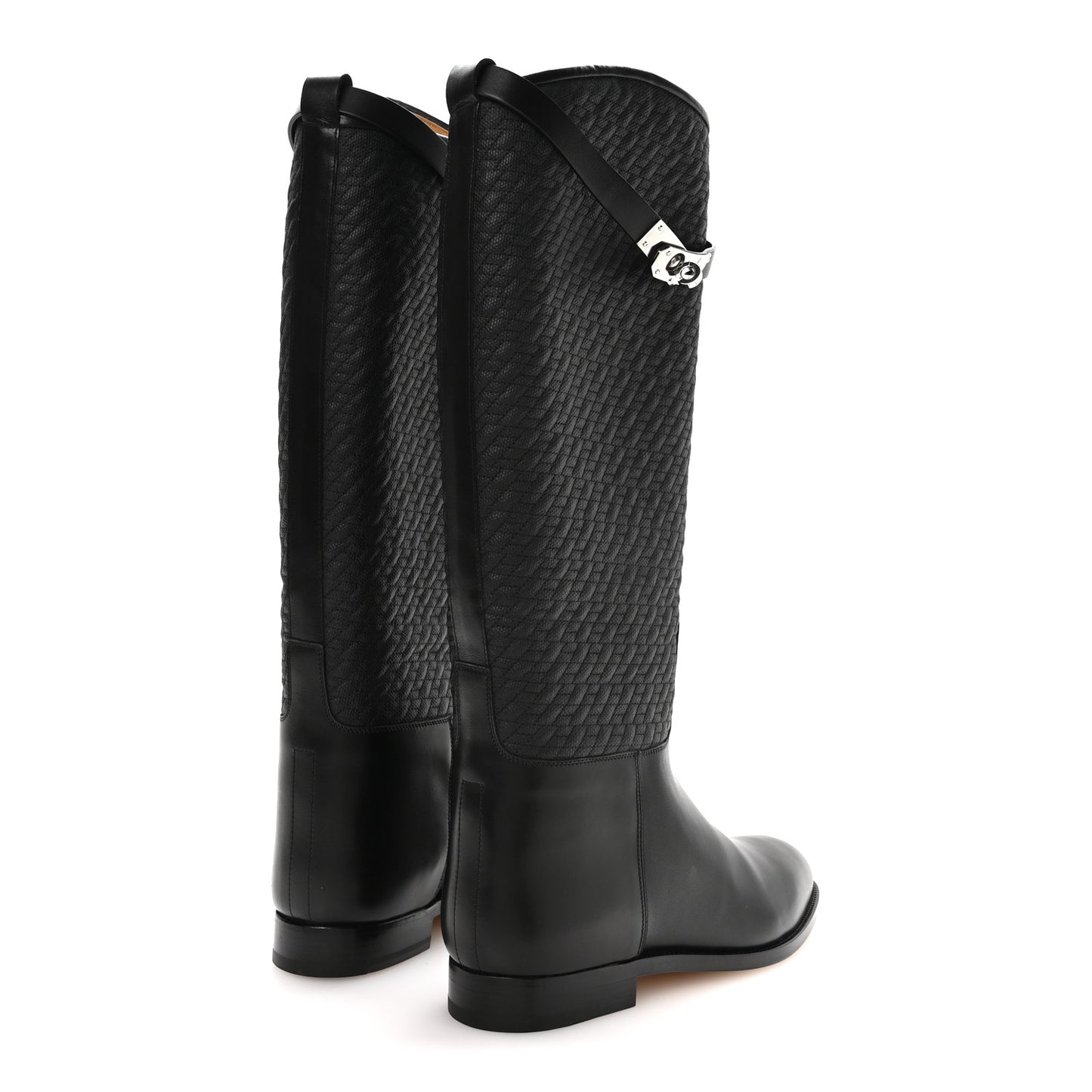 Toile Matelasse Box Kelly Jumping Boots 40 Black