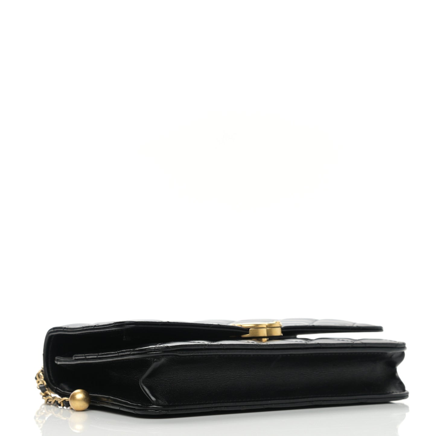 Calfskin Quilted Perfect Fit Wallet On Chain WOC Black