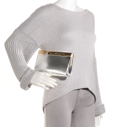 Jimmy Choo Mirrored Calfskin Cayla Clutch Silver 2 of 8
