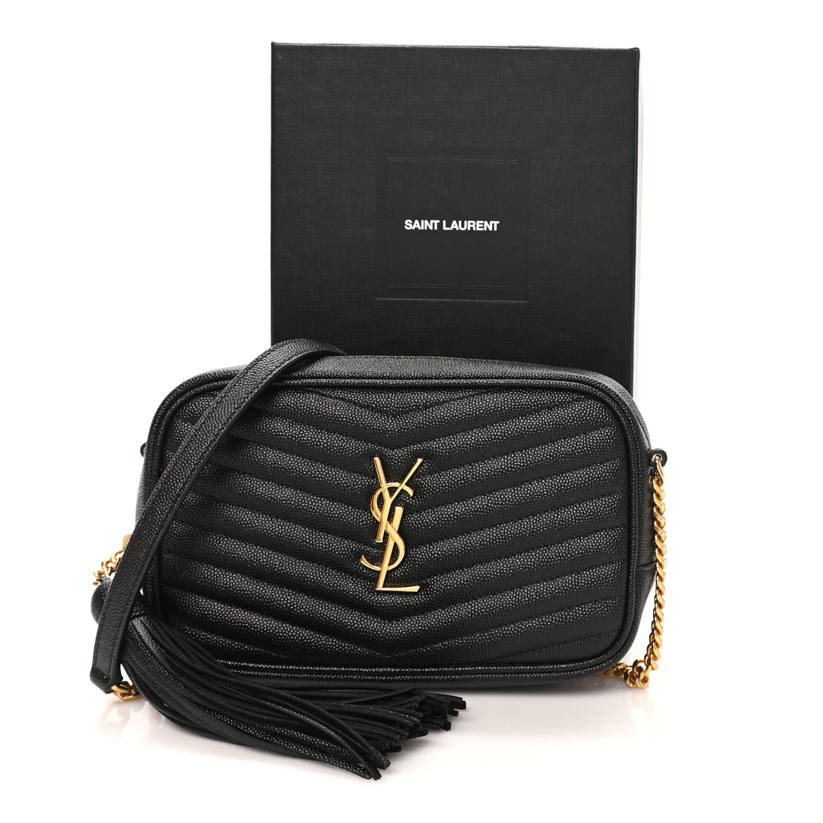 Saint Laurent Grain De Poudre Matelasse Monogram Mini Lou Camera Bag Black 11 of 11