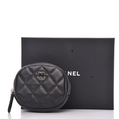 Chanel Lambskin Quilted Zip Around Classic Coin Purse Black 8 of 8