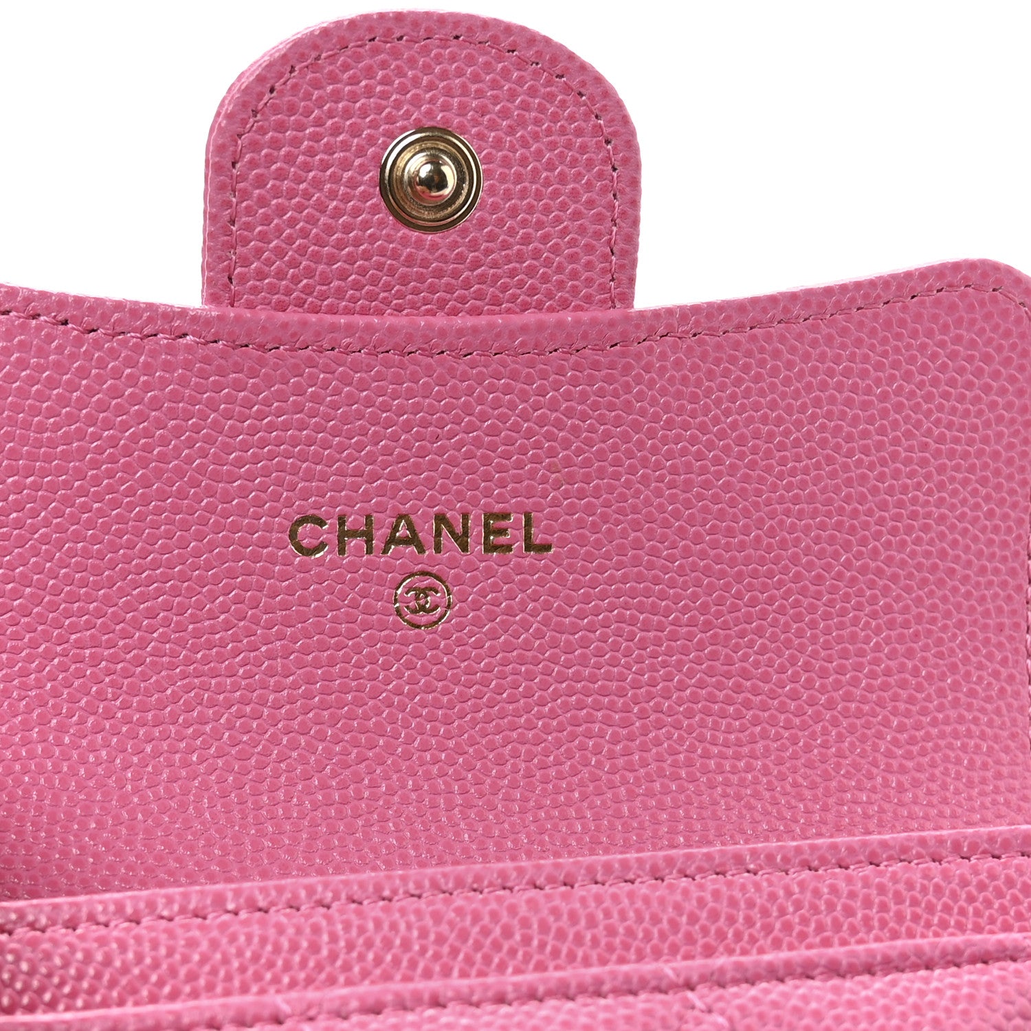 Chanel Caviar Quilted Flap Card Holder Wallet Pink 6 of 9