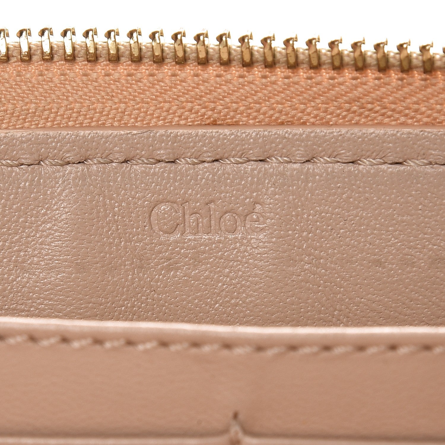Chloe Grained Calfskin Marcie Long Zip Around Wallet Beige 7 of 11